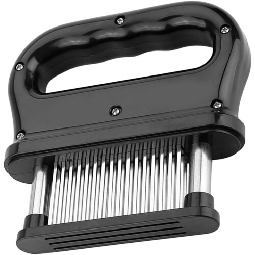 Meat Tenderizer Tool with Ergonomic SpringLoaded Handle and Safe Blades for Steak and Kitchen Use 1