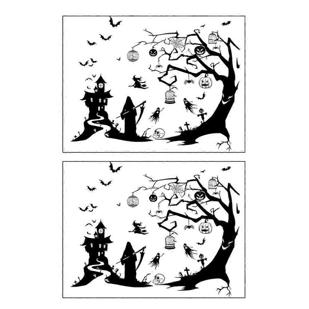 (As Show, B) Beautiful Bedroom Dead Tree Wall Sticker Halloween Theme Living Room Background 5213747878558