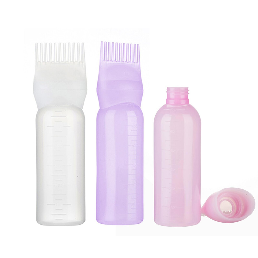 3Pcs Root Comb Applicator Bottle Set for Hair Dye, Precise Root Application, 160ML Reusable