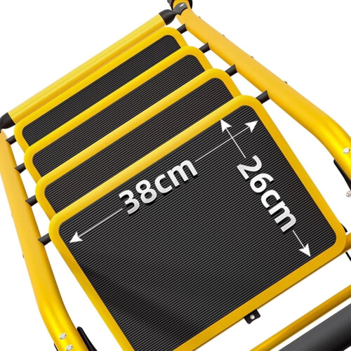 3 Step Folding Step Ladder with Handrail, AntiSlip Safety Stool for Home Kitchen Office, Yellow 2