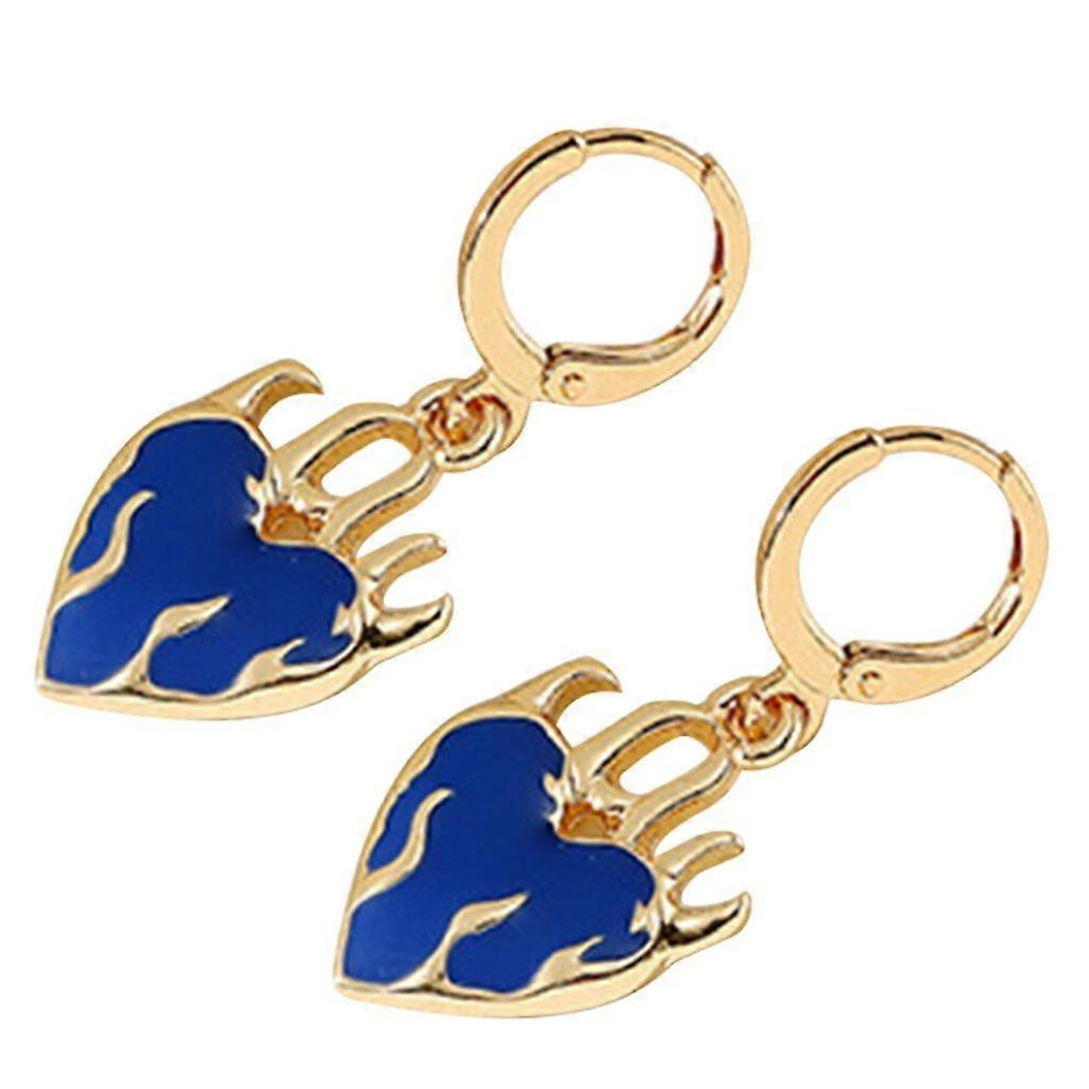 (As Show, Blue) Heart Shaped Drop Earrings Dangle Earrings Women Girls Earrings Jewelry Gift 5213747804656