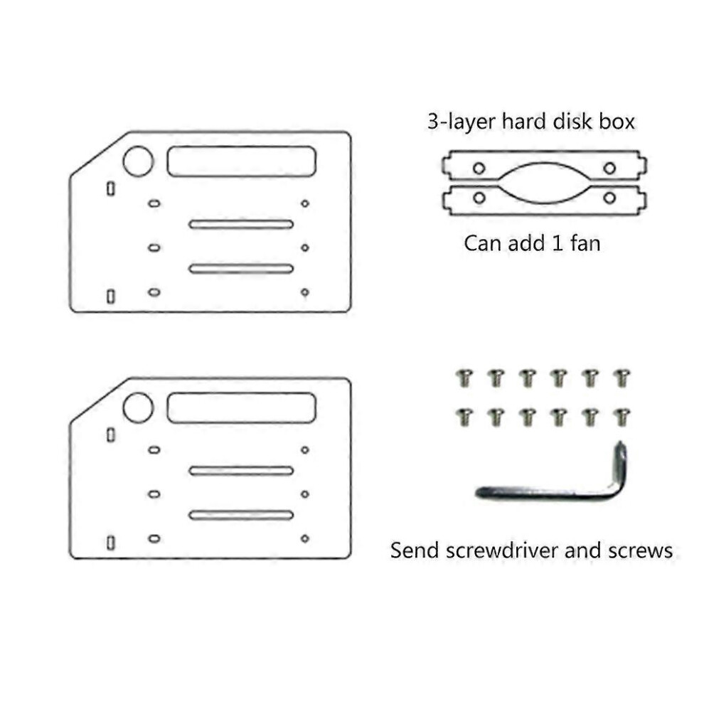 (As Show, 8 Floors) Hard Disk Rack Mechanical Hard Disk Cage Expansion Bracket External 3.5 Desktop 3242242634248