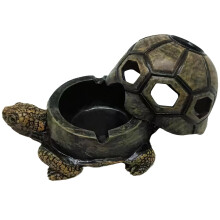 Weather Resistant Outdoor Cigar Ashtray for Patio, Resin Turtle Shaped Hexagonal Design