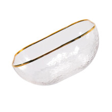 Elegant Clear Glass Salad Bowl Round Crystal Serving Bowl for Fruits, Vegetables and Desserts