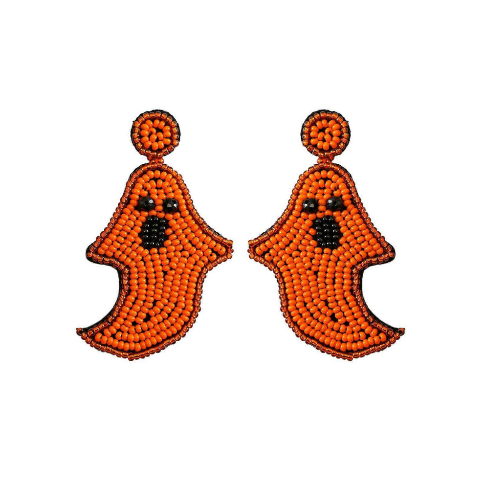 (As Show, Red) Statement Seed Bead Dangle Earrings Vintage Handmade Beaded Tassel Earring 3242242663156