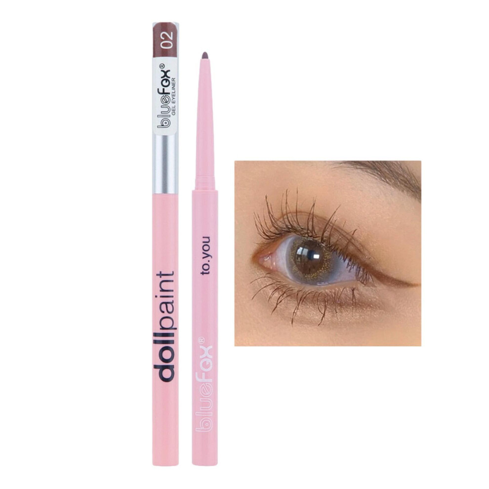 Brown Waterproof Gel Eyeliner Pencil, Smudge Proof Long Lasting Eye Makeup, Quick Dry Smooth Glide For Women