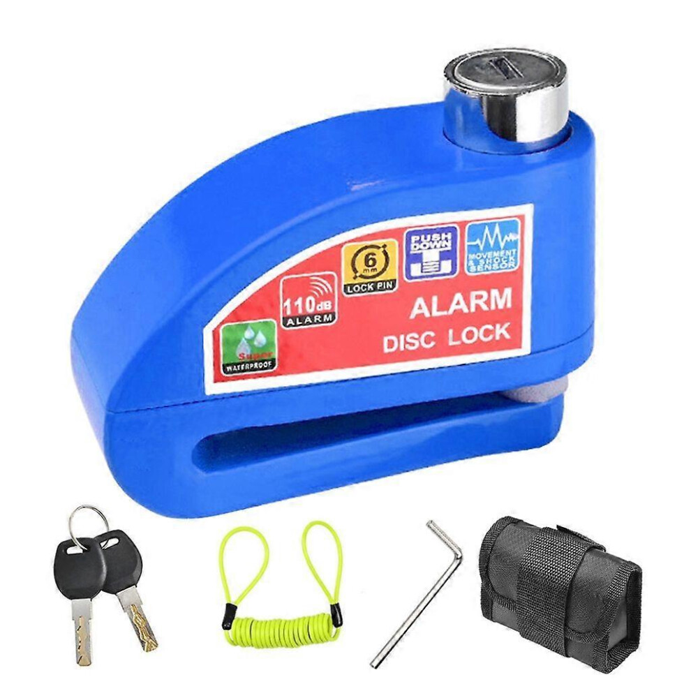 (As Show, Blue) Upgraded Theft Prevention Security Wheel Disk Lock Fits For Motorcycles Bicycles 3242242663583