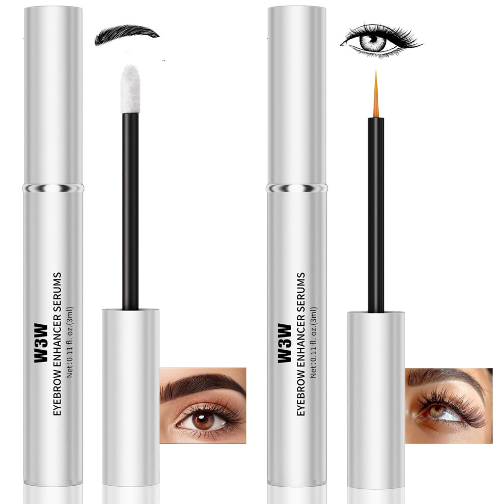 2 in 1 Eyelash and Eyebrow Growth Serum Kit for Longer Fuller Lashes and Natural Defined Brows
