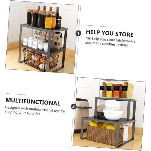 Kitchen Storage Rack No Installation Required Sturdy Iron Organizer Shelf for SpaceSaving Kitchen 2