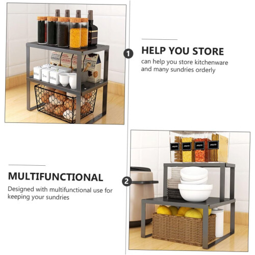 Kitchen Organizer Rack Multi Layer Countertop Storage Stand for Pots Pans and Kitchen Supplies 1