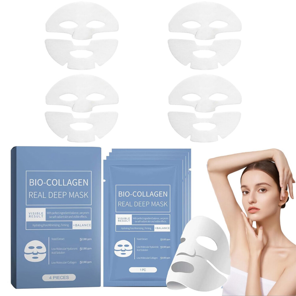 Collagen Face Mask 4pcs Deep Hydrating Anti Wrinkle Lifting Overnight Firming Hydrogel