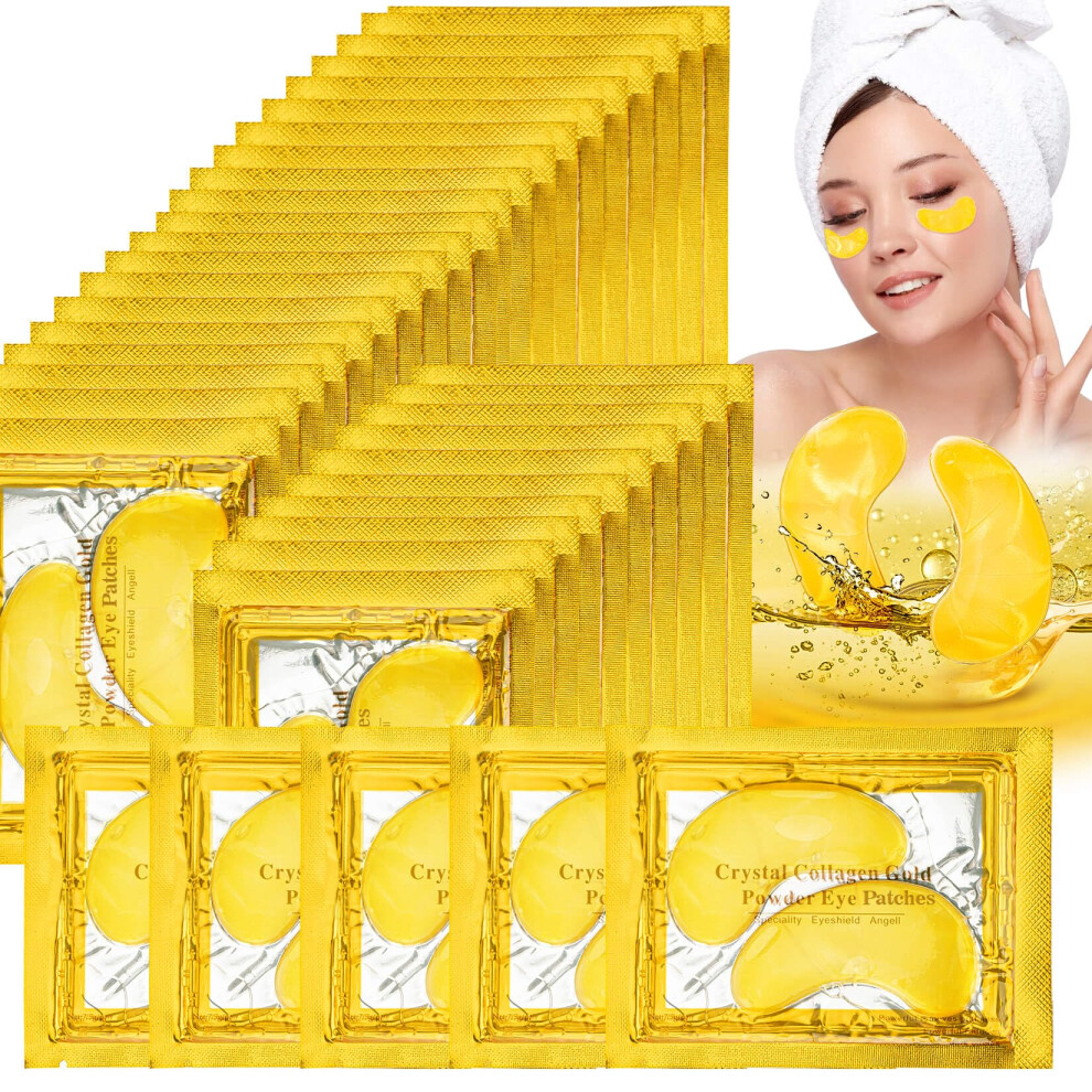 Gold/Dark Under Eye Patches 28 Pairs Collagen Eye Mask For Circles Puffiness And Wrinkles