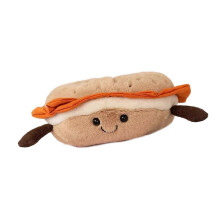 Süßes Brotgebak, Plüschpuppe, schönes weiches Zierkissen, Kinderzimmerdekorationen, niedliches Komfortgeschenk, mehrfarbig.