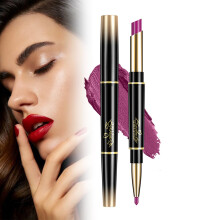 Double Ended Matte Liquid Lipstick with Automatic Lip Liner, 2 in 1 Waterproof Long Lasting Lip Color (#05, 1 Pcs)