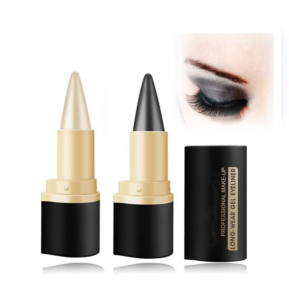 Waterproof LongLasting Matte Gel Eyeliner Pen, Quick Dry Smudge Proof, Dark Grey and Silver-image-OPC-PR8HPMV-NEW
