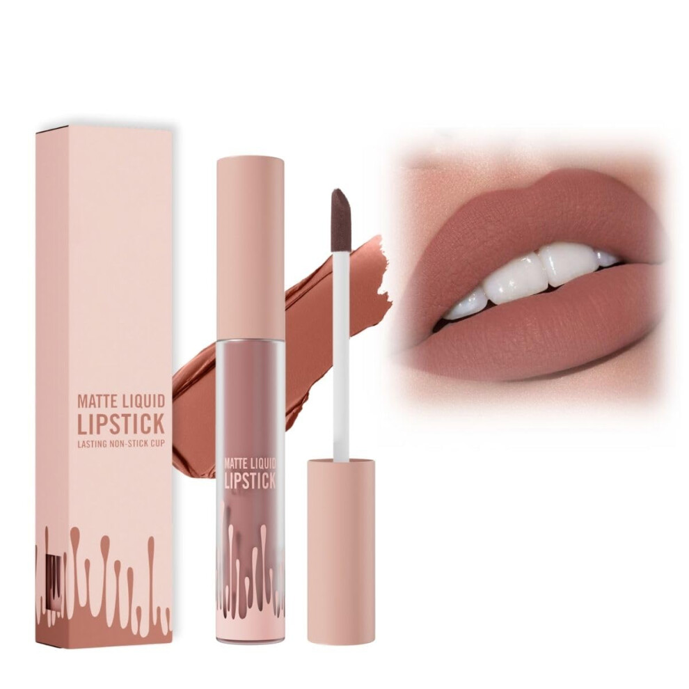 Matte Liquid Lipstick Set, Waterproof NonâStick LongâLasting Velvet Creamy Lip Gloss for Women (Colorâ2, 1PCS)