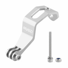 Front Light and Camera Mount Silver for Brompton, Ultra Lightweight 42g, Supports Action Cameras