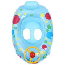 Inflatable Yacht Swim Ring with Safety Handle PVC Kids Pool Float Seat for Ages 46