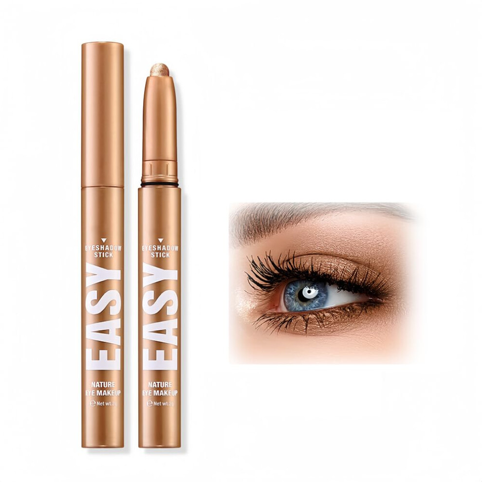 Cream Waterproof Eyeshadow Stick With Longlasting Glitter Color, Dual Eyeliner Pen Pencil (#10)