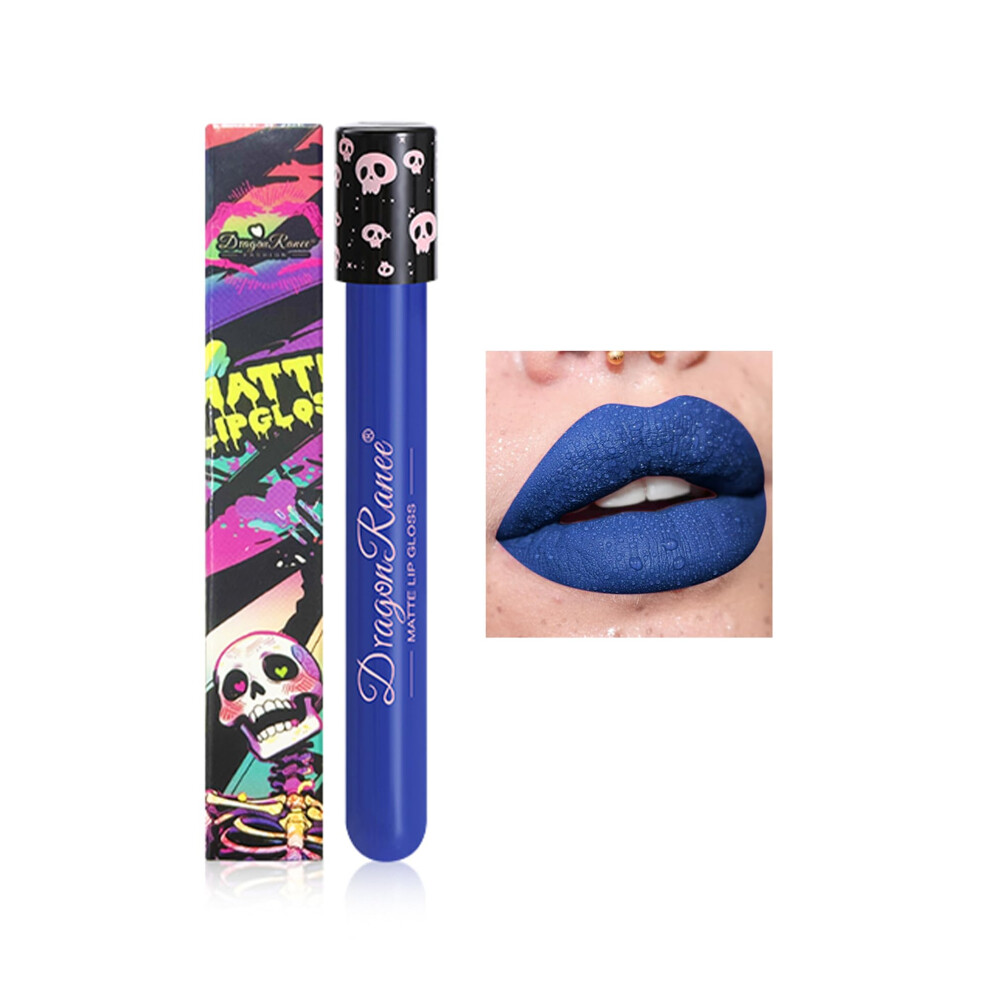 Blue Matte Liquid Lipstick 05# Deep Waterproof Long Lasting Nonstick Pigment Lipstick For Women