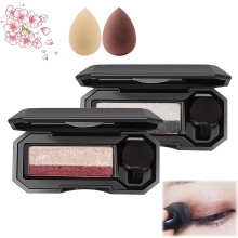Dual Color Eyeshadow Palette Waterproof Long Lasting Pigmented Gradient with Brush #05+06