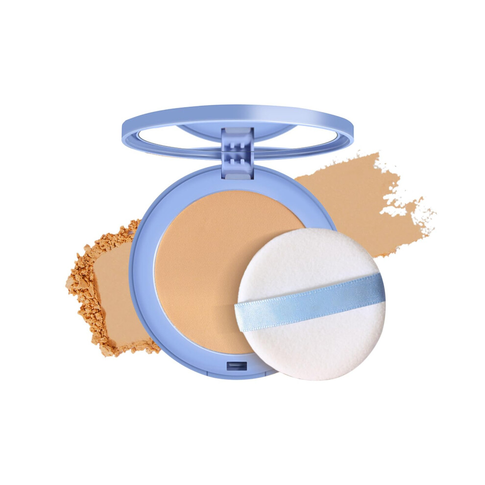 Beige Matte Pressed Powder Pure Long Lasting Waterproof Oil Control Compact For Oily Skin