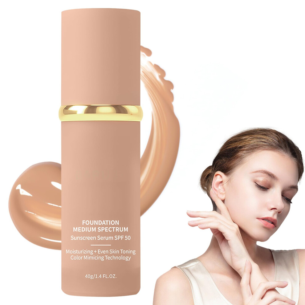 4 in 1 Color Changing Liquid Foundation SPF 50 Full Coverage Hydrating Long Lasting Oil Resistant 1.4oz