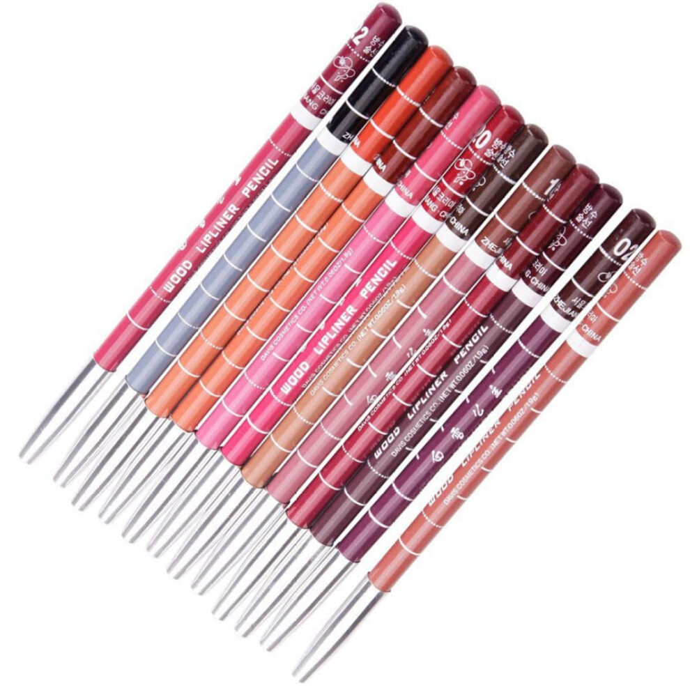 Lip Liner Set 12PCS Waterproof Long Lasting Pencils for Precise Lip Definition and Versatile Colors