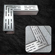 2m Narrow Channel Drain with Grates for Driveway Sidewalk Patio, Load RustResistant Finish