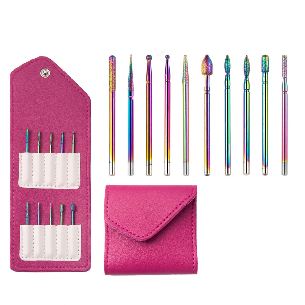 10Pcs Ceramic Nail Drill Bits Set for Acrylic Gel Polish Manicure Pedicure Durable and Easy Clean