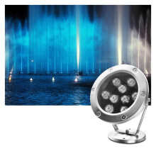 LED Underwater Light 24V IP68 Waterproof Stainless Steel Swimming Pool Spotlight 180 Adjustable White 9W