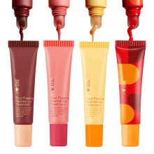 Tinted Lip Balm Set with Peptides and Fruity Essence, Hydrating NonSticky Gloss, Plumping Effect (4PCS)