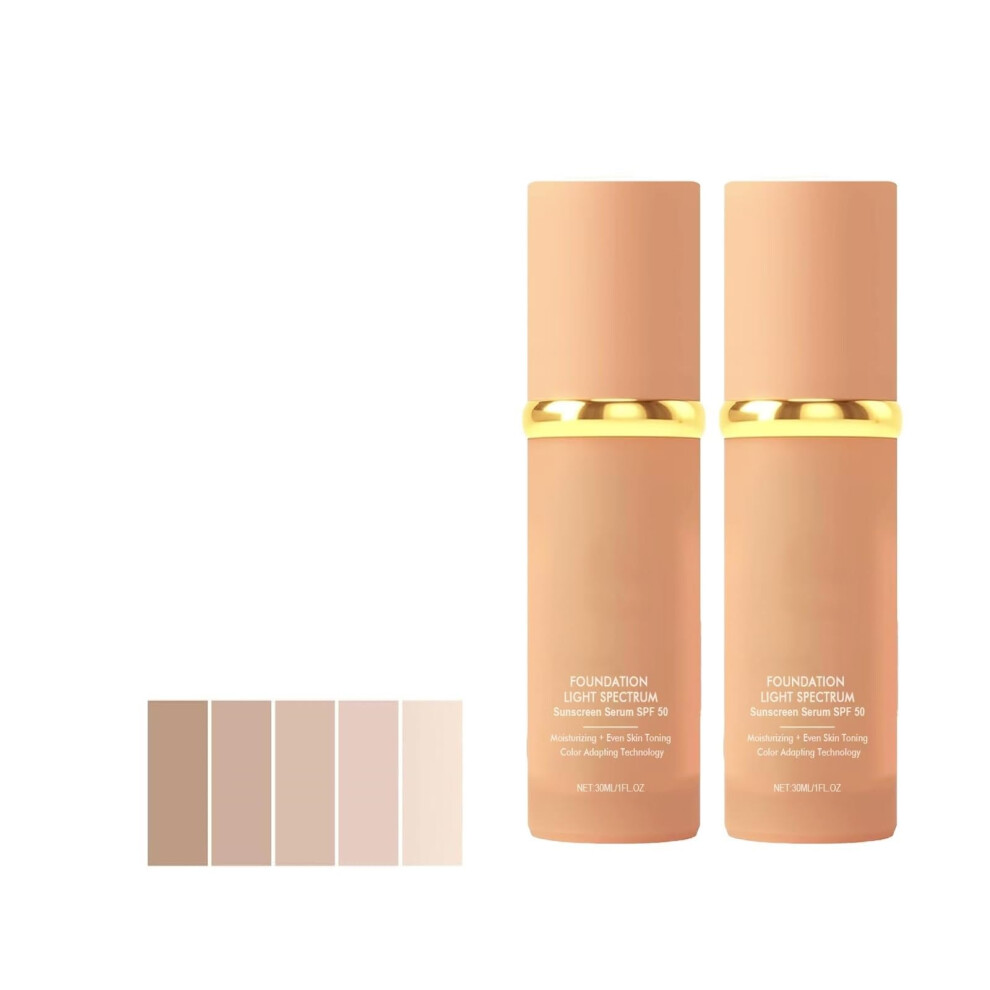 2PCS 4 in 1 Foundation with SPF 50+, Full Coverage Concealer, Longwear Waterproof Korean Makeup