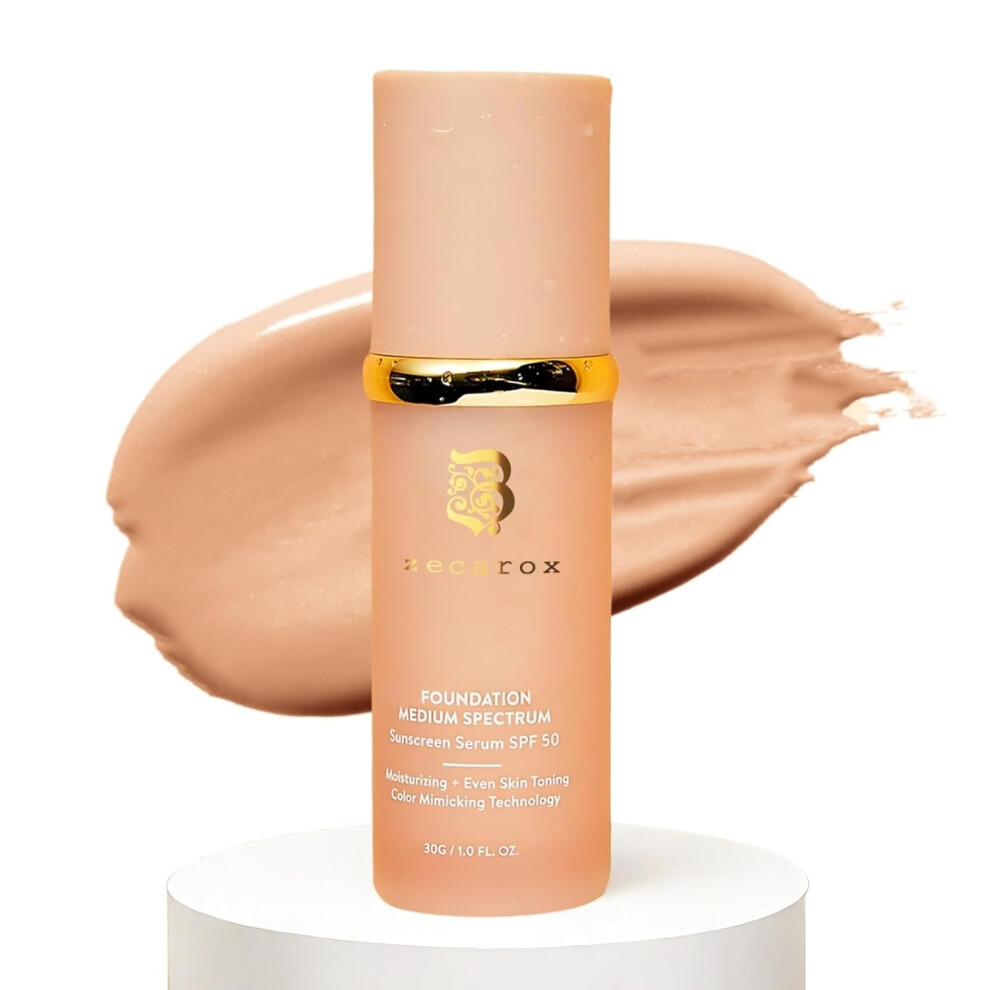 4 in 1 Hydrating Foundation with SPF 50+, Longwear Waterproof Formula for Oily Skin, Lightweight Concealer