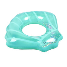 Inflatable Swim Ring for Adults Blue PVC Pool Float Quick Inflate Summer Beach Party Tube
