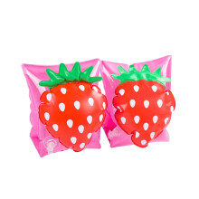 Inflatable Strawberry Swimming Arm Bands for Toddlers, Comfortable PVC Floaties for Pool Safety