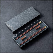 Reusable Wooden Japanese Chopsticks 25cm with Holder, NonSlip Tips for Sushi, 2 Pairs