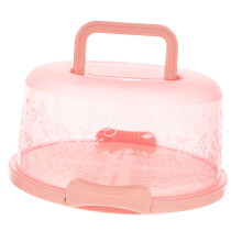Round Cake Carrier with Locking Lid for Desserts Parties and Home Use Plastic Cake Container