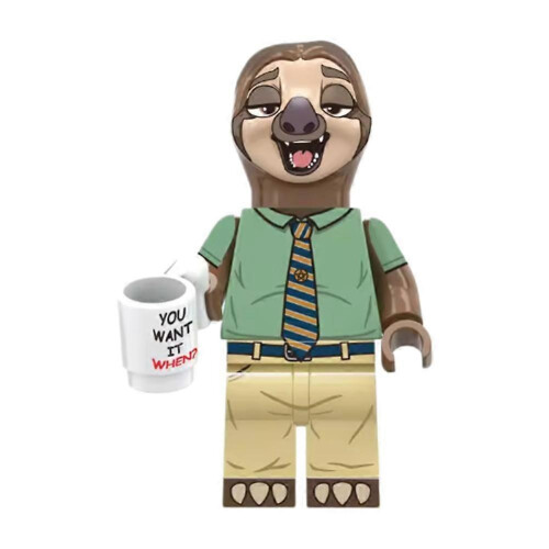 (sloth)Zootopia Cartoon Building Block Figures 8pcs Display Gift for Collector