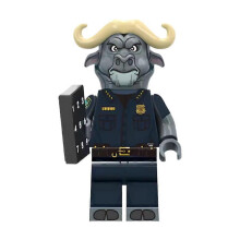 (buffalo)Zootopia Cartoon Building Block Figures 8pcs Display Gift for Collector