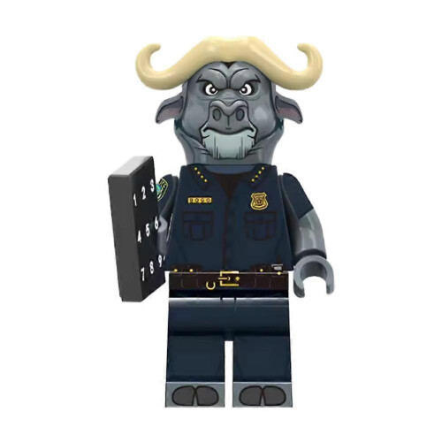 (buffalo)Zootopia Cartoon Building Block Figures 8pcs Display Gift for Collector