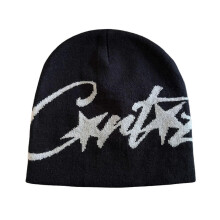 (Black and gray)Contemporary Knit Beanies Soft Warm Winter Hat For Women Trendy Gift Cold Weather Accessory Photography Props Multicolor