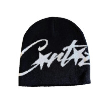 (Black and white )Contemporary Knit Beanies Soft Warm Winter Hat For Women Trendy Gift Cold Weather Accessory Photography Props Multicolor
