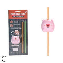 (Pig) Surprise Pet Sound Straws - Fun Animal-shaped Straws for Kids Drinking Habits