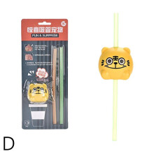 (Tiger) Surprise Pet Sound Straws - Fun Animal-shaped Straws for Kids Drinking Habits