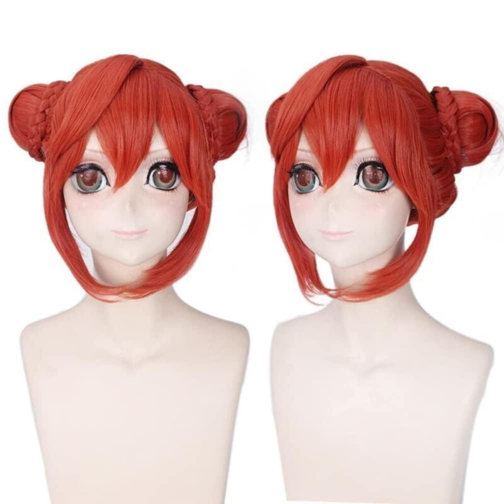 Unisex Red Gintama Kagura Wig For Women Anime Cosplay Synthetic Heat Resistant With Hairnet