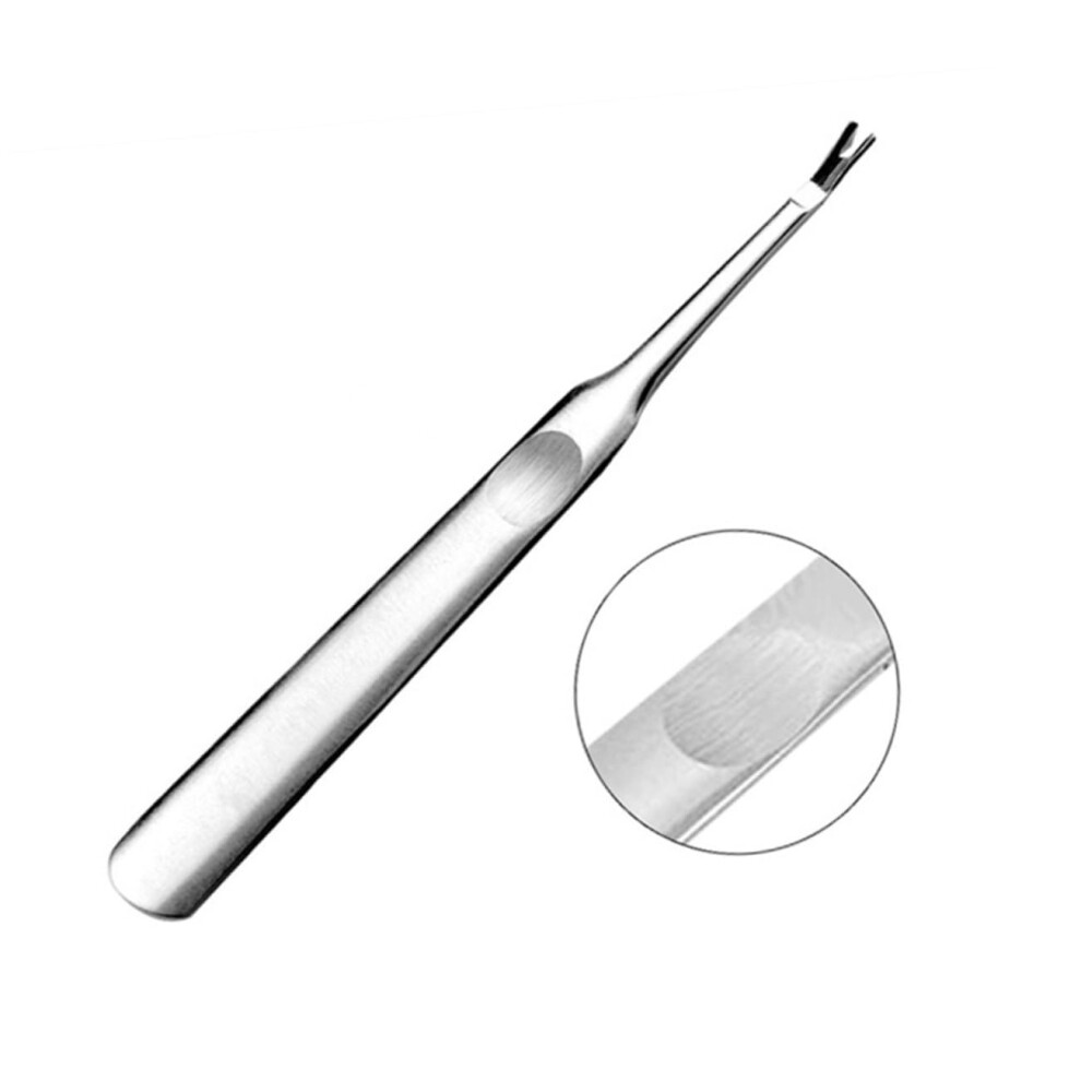 2pcs Stainless Steel Cuticle Pusher and Remover DualEnded VShape Scraper for Manicure Pedicure