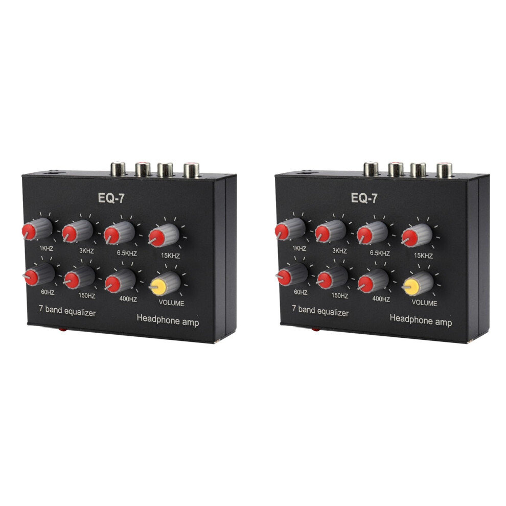 2X 7Band Car Audio Equalizer With Balanced Headphone Amplifier For Digital Car Stereo 9113335427662