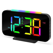 LED-Digitalwecker für Schlafzimmer mit Nachtlicht, Doppelalarm, A