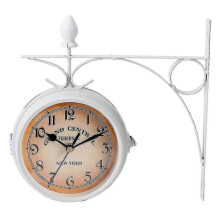 Klassische weiße Wanduhr fürs Wohnzimmer – doppelseitiges europäisches stummes Uhrwerk